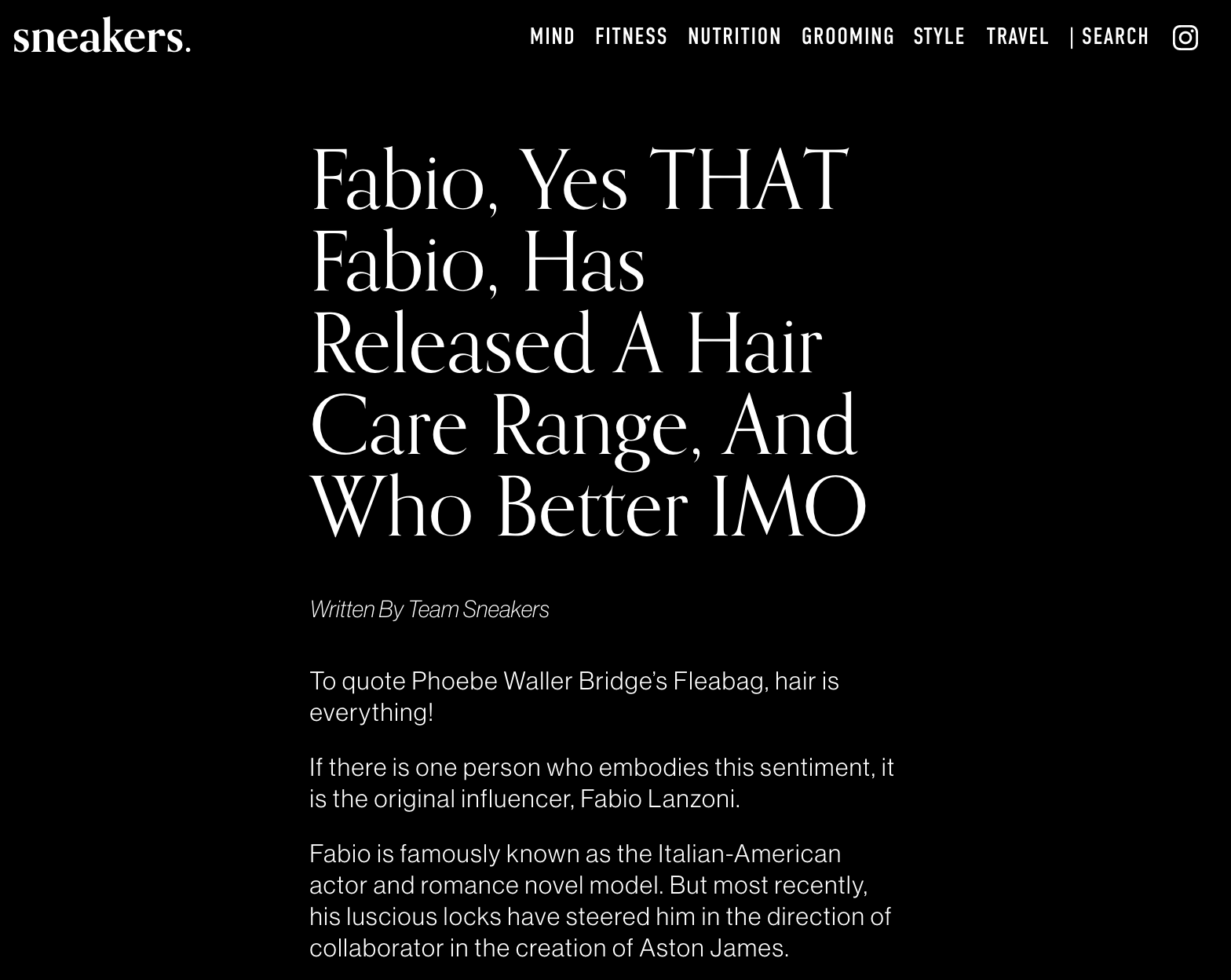 Fabio, Yes THAT Fabio, Has Released A Hair Care Range, And Who Better IMO